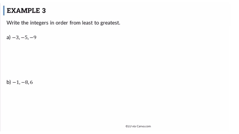 Thumbnail for Lesson: Comparing and Ordering Integers