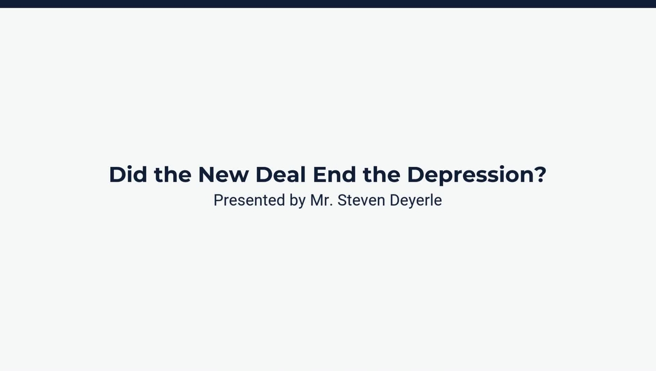 Lesson: Roosevelt's Solution: The New Deal