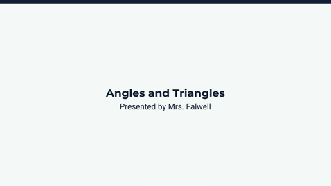 Thumbnail for  Lesson 3: Angles and Triangles Review
