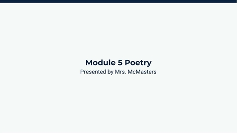 Thumbnail for Module 5 Poetry
