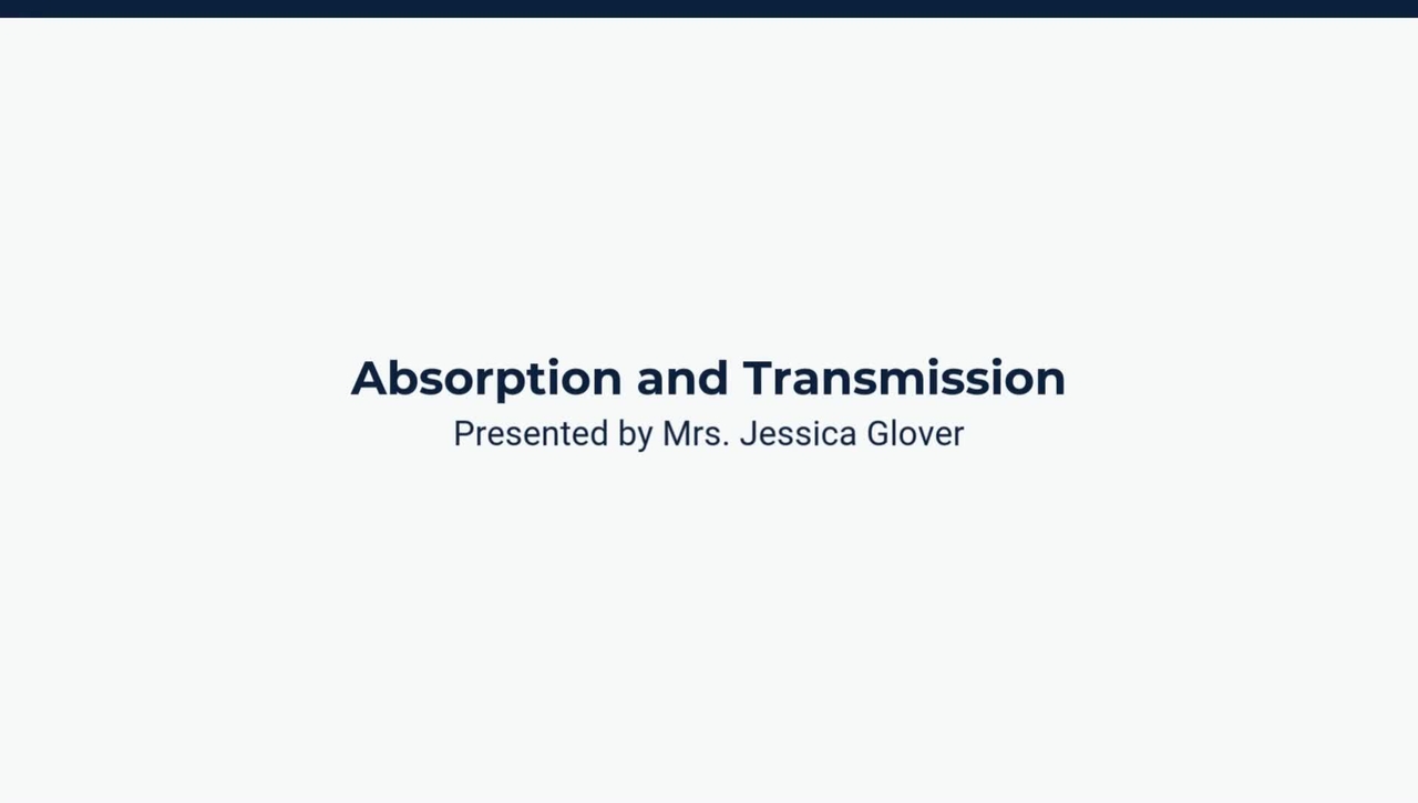 Lesson 4: Absorption &amp; Transmission