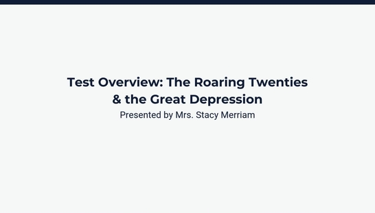 Test Review: The Roaring Twenties & the Great Depression