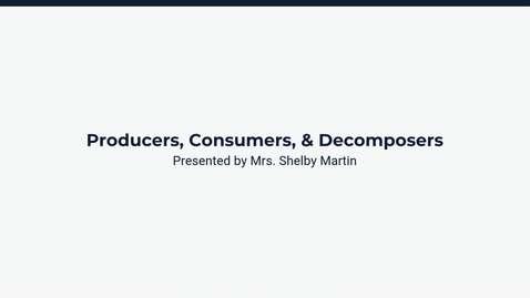 Thumbnail for Lesson 4: Producers, Consumers, &amp; Decomposers