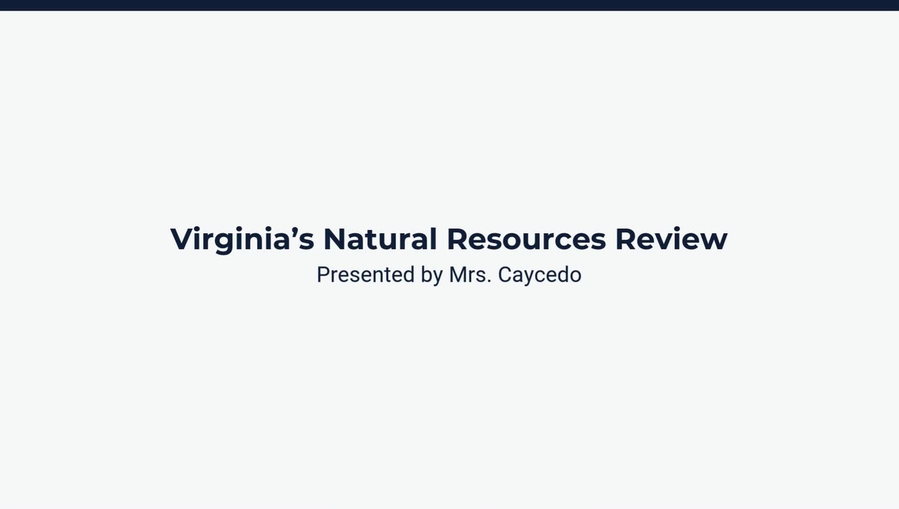 Lesson 2: Virginia's Natural Resources Review