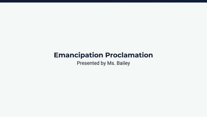 Lesson 1: Emancipation Proclamation