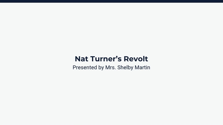 Lesson 1: Nat Turner's Revolt