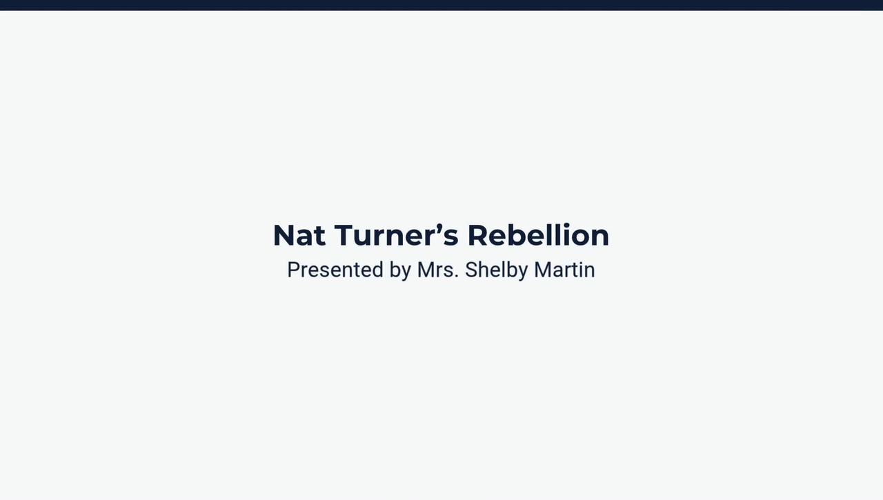 Lesson 1: Nat Turner's Revolt