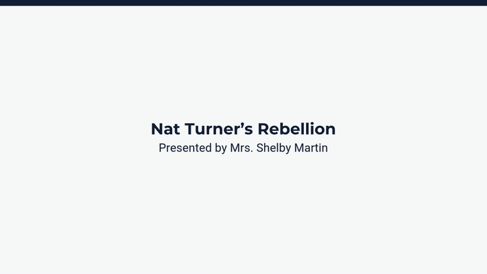Lesson 1: Nat Turner's Revolt