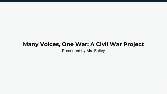 Lesson 3: Many Voices, One War: A Civil War Project: Day 3