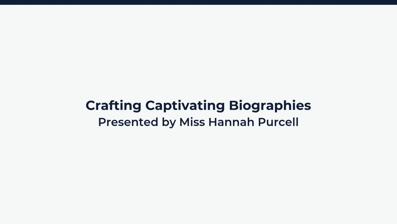 Assignment Instructions: Write a Biography