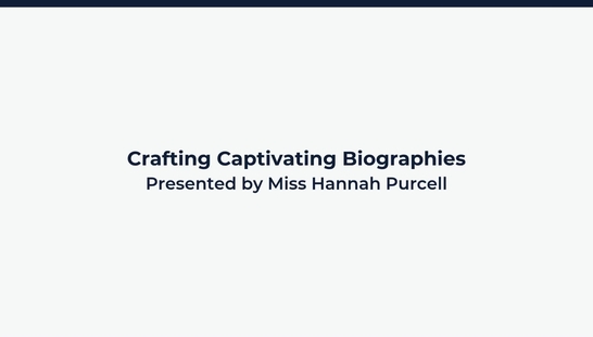 Assignment Instructions: Write a Biography