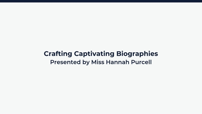 Assignment Instructions: Write a Biography