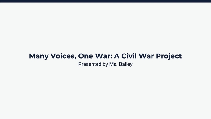 Lesson 1: Many Voices, One War: A Civil War Project- Day 1