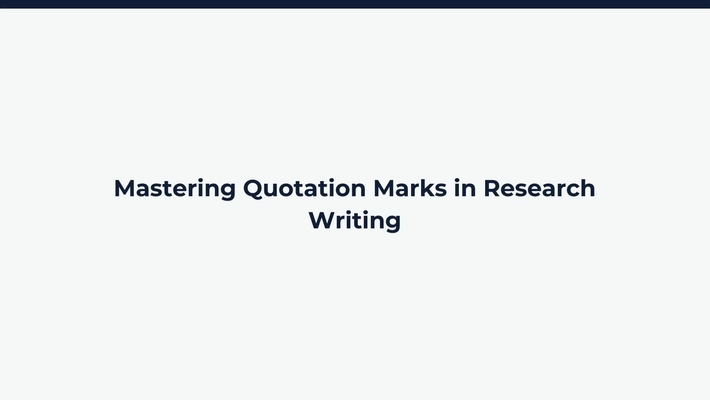 Lesson: Research Day and Quotation Marks Review