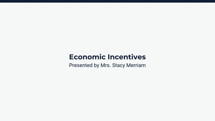 Economic Incentives