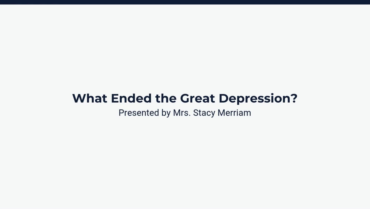 What Ended the Great Depression