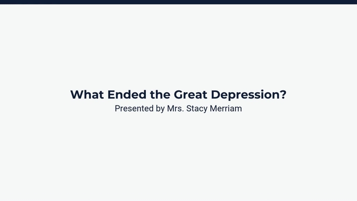 What Ended the Great Depression
