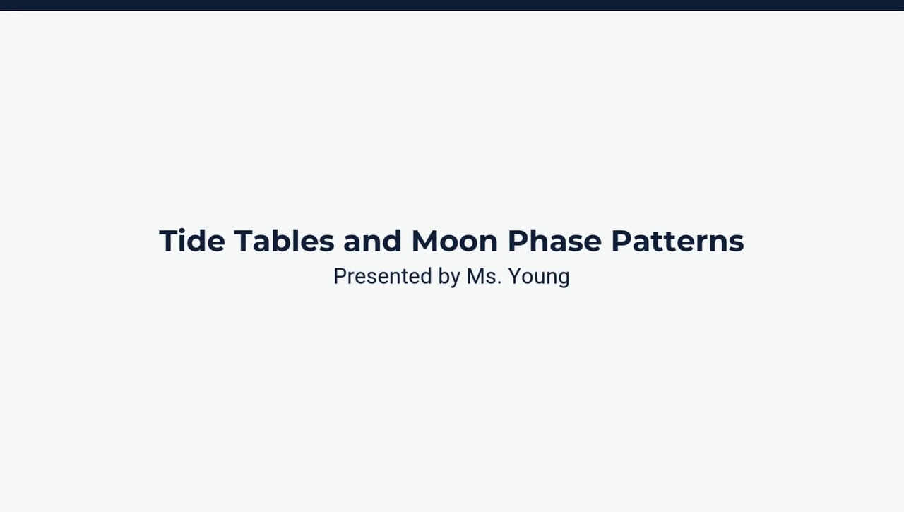 Lesson 4: Tide Tables and Moon Phase Patterns