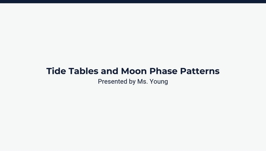 Lesson 4: Tide Tables and Moon Phase Patterns