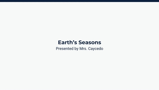 Lesson 4: Earth's Seasons