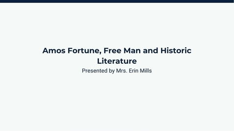 Thumbnail for Amos Fortune, Free Man and Historic Literature