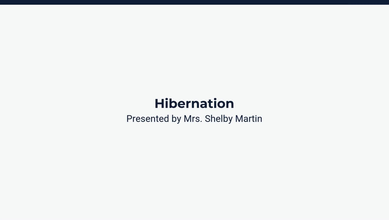 Lesson 2: Hibernation