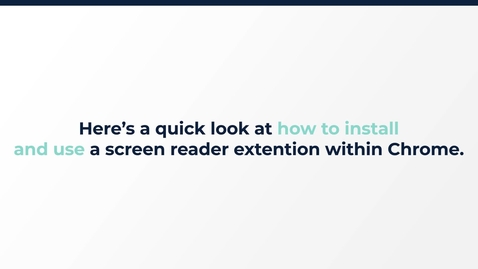 Thumbnail for Chrome Screenreader Extension Tutorial Video