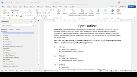 Thumbnail for How to Use the Outline Template