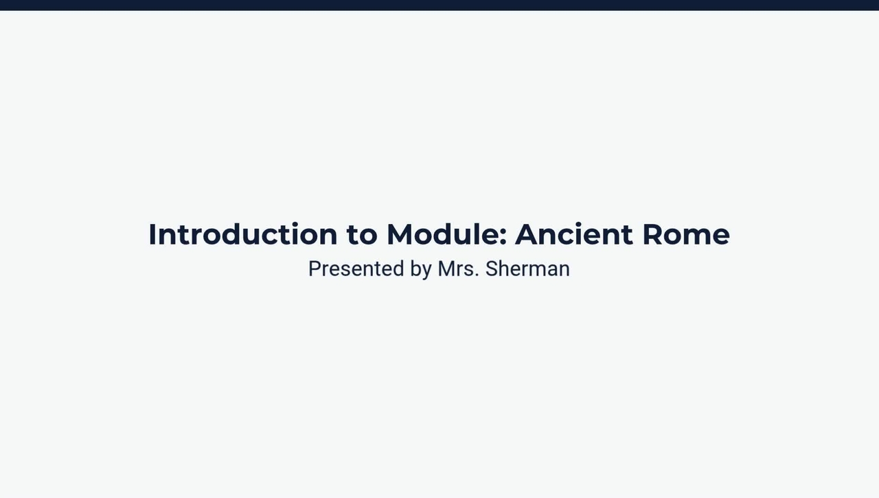 Introduction to Module: Ancient Rome