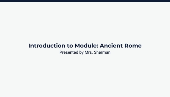 Introduction to Module: Ancient Rome
