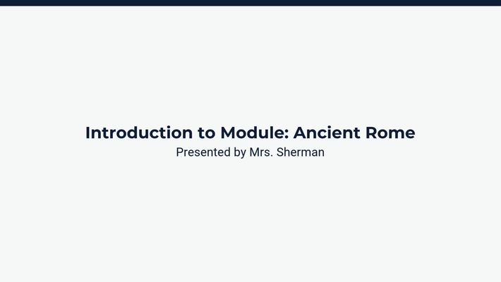 Introduction to Module: Ancient Rome