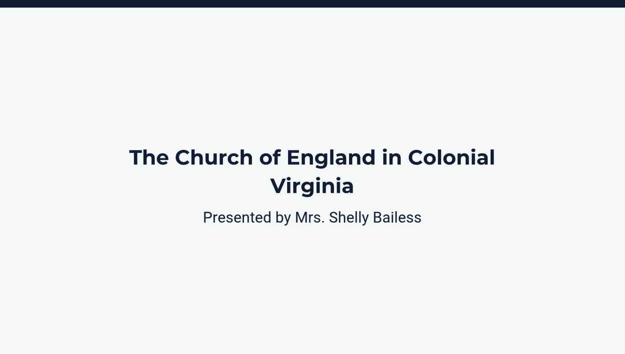The Church of England in Colonial Virginia