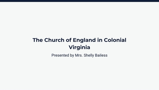 The Church of England in Colonial Virginia