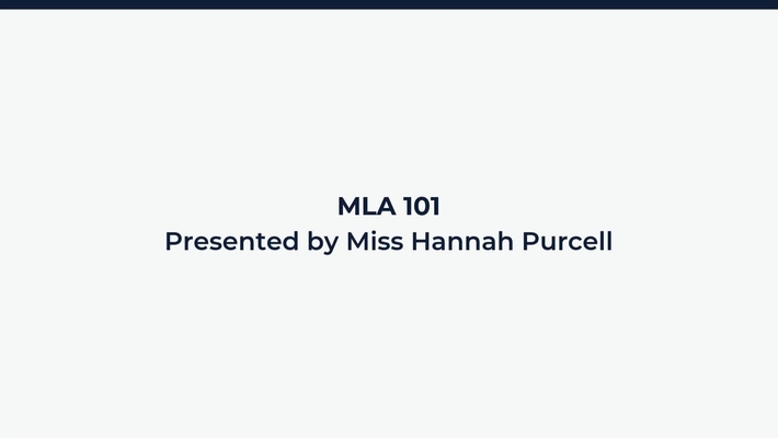 Lesson: MLA Formatting of Introductory Tags and In-Text Citations