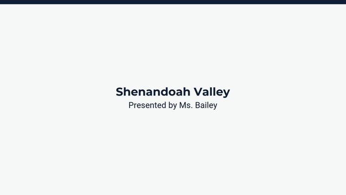 Lesson 3: Shenandoah Valley