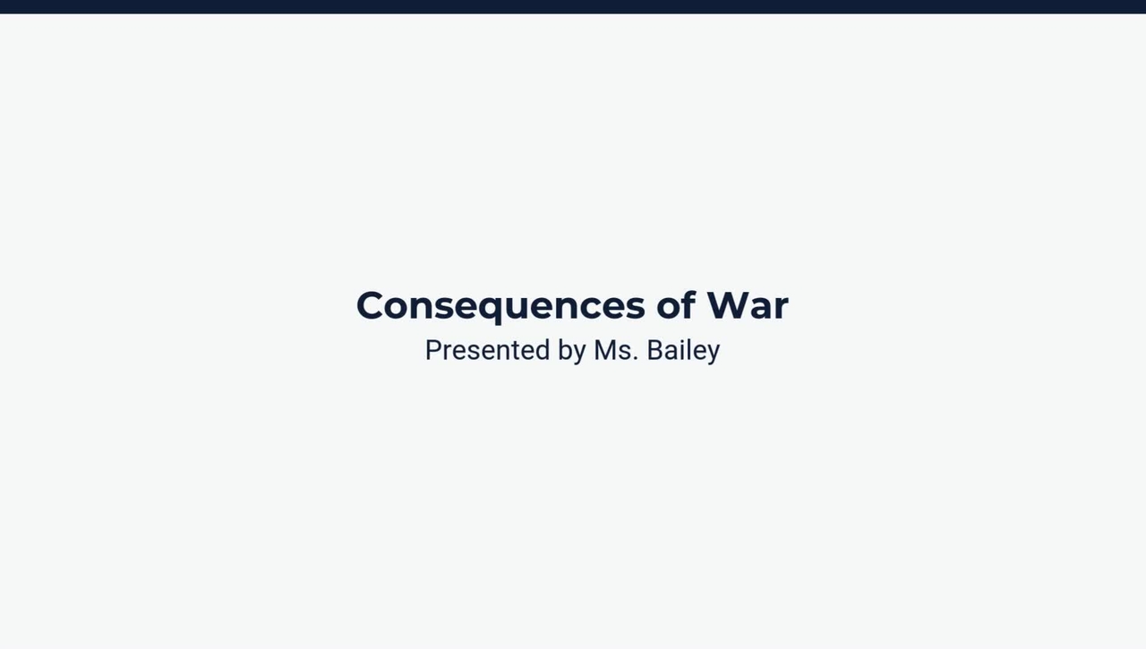 Lesson 3: Consequences of the War