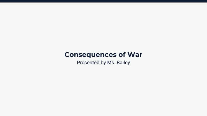 Lesson 3: Consequences of the War