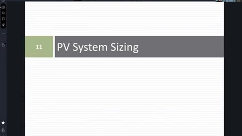 Thumbnail for entry PV System Sizing