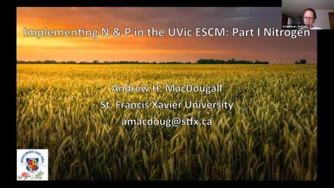 Thumbnail for UVic Talks: Andrew MacDougall &amp; Maksim DeSisto:  “Adding terrestrial nitrogen and phosphorus cycles to UVic”