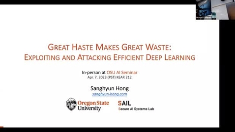 Thumbnail for AI Seminar 40: Sanghyun Hong 