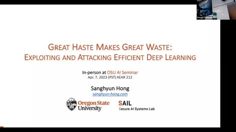 Thumbnail for entry AI Seminar 40: Sanghyun Hong 