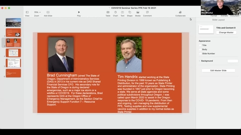 Thumbnail for Managing PPE Logistics &amp; Distribution during COVID19, Perspective from State of Oregon