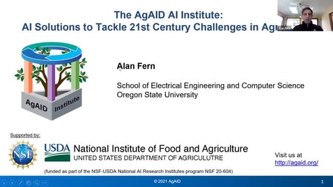 Thumbnail for entry Tech Talk Tuesday: The AgAID Institute: AI Solutions to Tackle 21st Century Challenges in Agriculture