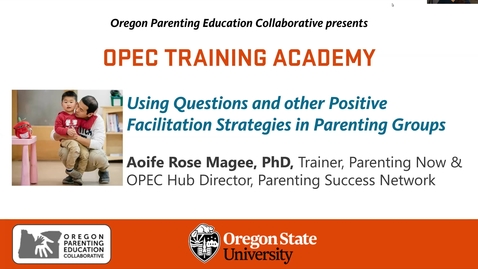 Thumbnail for Using Questions and other Positive Facilitation Strategies in Parenting Groups