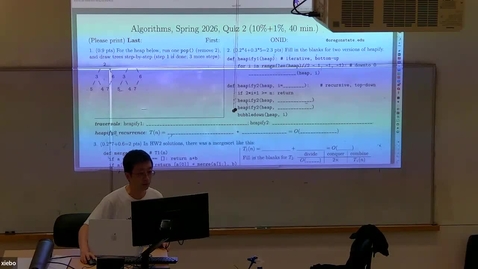Thumbnail for Lecture 8(Week4, Thurs): Quiz 2