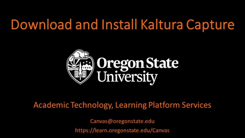 Thumbnail for Download and Install Kaltura Capture