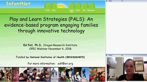 Thumbnail for entry OPEC Webinar: Play and Learn Strategies (PALS): An evidence-based program engaging families through innovative technology [11-6-18]