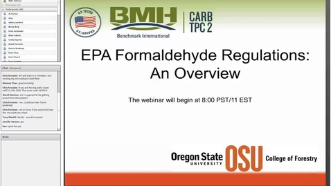 Thumbnail for EPA Formaldehyde Webinar
