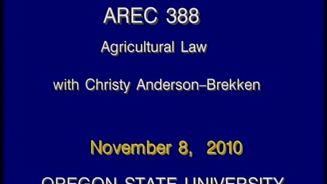 Thumbnail for entry AREC 388 Fall 2010 - Lecture 12
