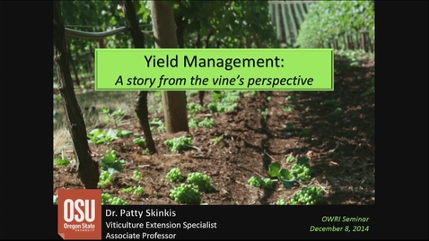 Thumbnail for 20141208 Yield Management: A story from the vine's perspective